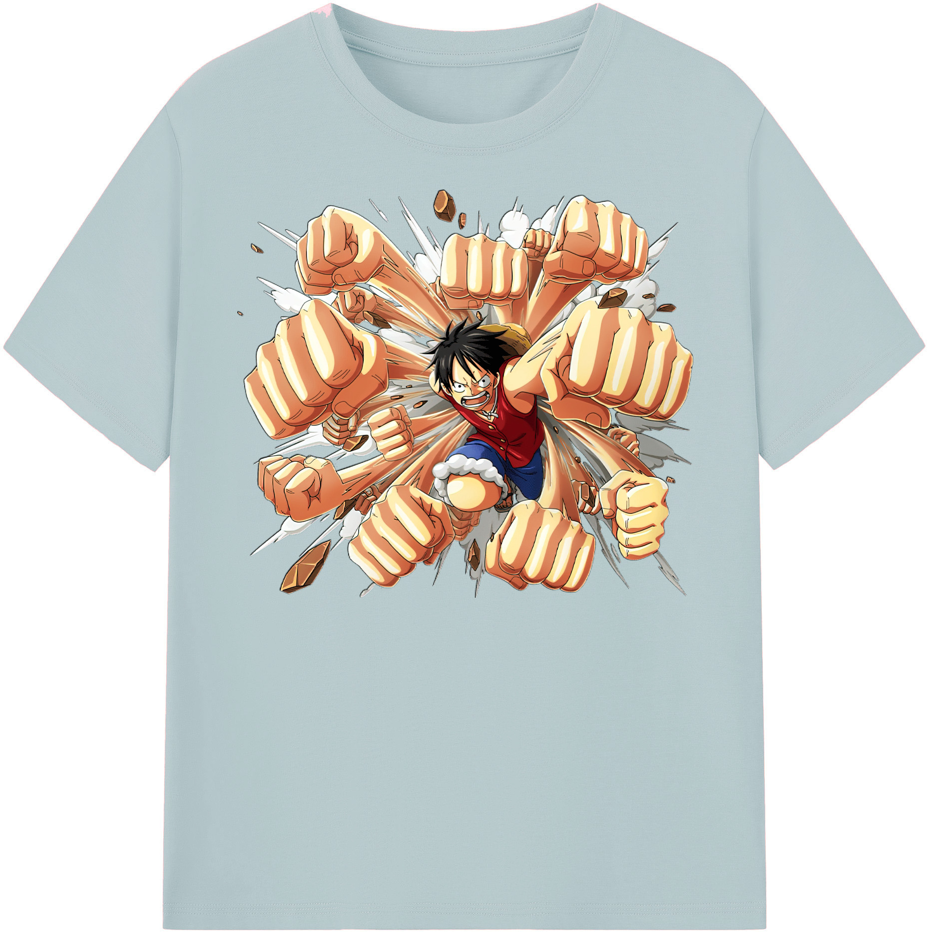 ワンピース モンキー・D・ルフィ ONE PIECE Monkey D. Luffy 綿100％半袖Tシャツ（フロントプリント）